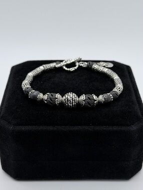 🥀ARES #009 Sterling Silver 925 Black Bracelet 7” Artisan Made🥀medium 🥀